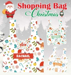 Reusable Shopping Bag Christmas - Set of 3
