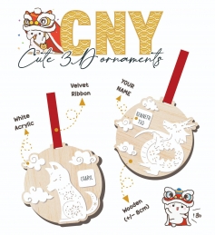 3D CNY Zodiac Ornament - Set of 2